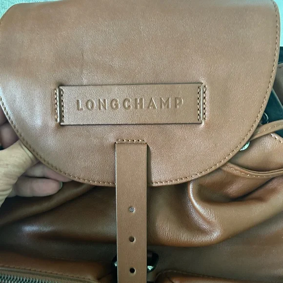 Longchamp 3D Cognac Brown Leather Backpack - Picture 5 of 10